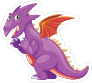 Cute Purple and Orange Dragon Sticker