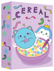 Cute Purple Cereal Box Illustration Sticker