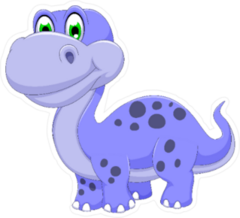 Cute Purple Dinosaur Cartoon Sticker