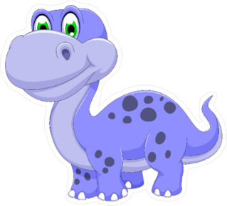 Cute Purple Dinosaur Cartoon Sticker