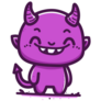 Cute Purple Evil Devil Sticker