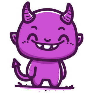 Cute Purple Evil Devil Sticker