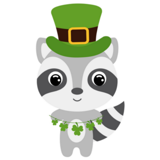 Cute Raccoon Leprechaun Sticker