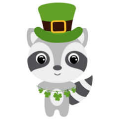 Cute Raccoon Leprechaun Sticker