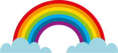 Cute Rainbow With Flat Bottom Clouds Sticker