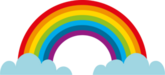 Cute Rainbow With Flat Bottom Clouds Sticker