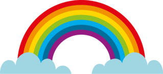 Cute Rainbow With Flat Bottom Clouds Sticker