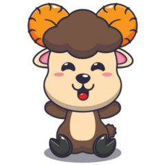 Cute Ram Sheep Sticker