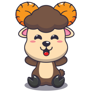 Cute Ram Sheep Sticker