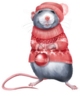 Cute Rat In Red Sweater Holding A Christmas Ball Sticker