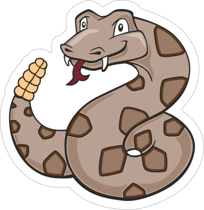 Cute Rattlesnake Mascot Sticker