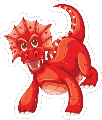 Cute Red Dragon Sticker