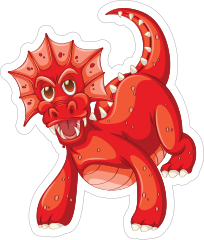 Cute Red Dragon Sticker