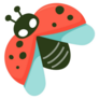 Cute Red Ladybug Simple Sticker