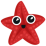 Cute Red Sea Star With Big Shiny Eyes Sticker