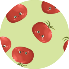 Cute Red Tomatoes With Eyes Pattern Vegetable Sticker
