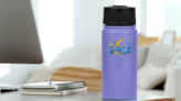 Cute Relaxing Blue Dragon on a Water Bottle (New) example