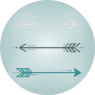 Cute Retro Arrows In Blue Sticker