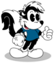 Cute Retro Character Skunk Sticker