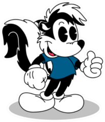 Cute Retro Character Skunk Sticker