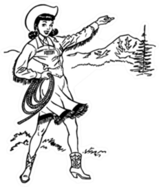 Cute Retro Cowgirl Sticker