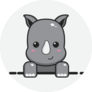 Cute Rhino Cartoon Sticker