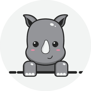 Cute Rhino Cartoon Sticker
