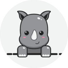 Cute Rhino Cartoon Sticker