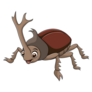 Cute Rhinoceros Beetle Cartoon Sticker