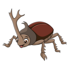Cute Rhinoceros Beetle Cartoon Sticker
