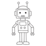 Cute Robot Doodle Sticker