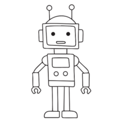 Cute Robot Doodle Sticker
