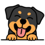 Cute Rottweiler Cartoon Sticker