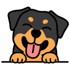 Cute Rottweiler Cartoon Sticker