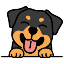 Cute Rottweiler Cartoon Sticker