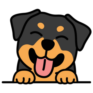 Cute Rottweiler Cartoon Sticker
