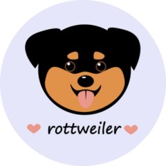 Cute Rottweiler Font Sticker