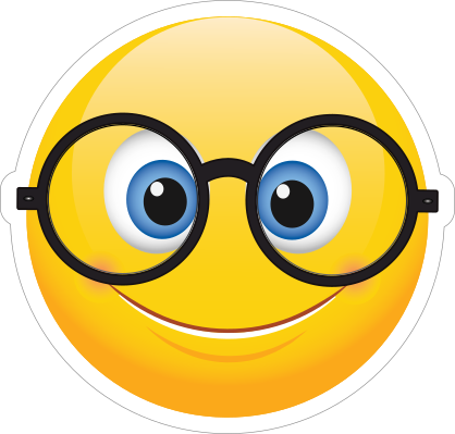 Cute Round Glasses Emoji Sticker