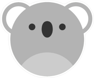 Cute Round Koala Graphic Sticker