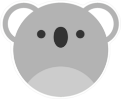 Cute Round Koala Graphic Sticker