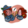 Cute Sagittarius Horoscope Cartoon Couple Sticker
