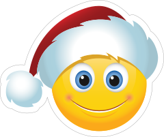 Cute Santa Claus Hat Christmas Emoji Sticker