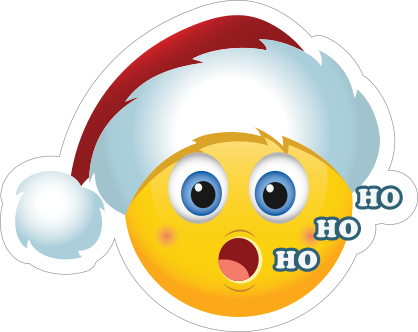 Cute Santa Claus Hat Ho Ho Ho Christmas Emoji Sticker