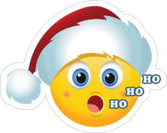 Cute Santa Claus Hat Ho Ho Ho Christmas Emoji Sticker