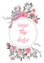 Cute Save The Date Pink Birds And Flowers Sticker