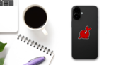 Cute Sea Seal Icon In Red Sticker on a Phone (New) example