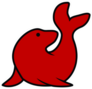 Cute Sea Seal Icon In Red Sticker