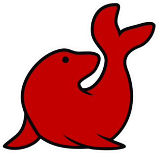 Cute Sea Seal Icon In Red Sticker