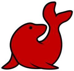 Cute Sea Seal Icon In Red Sticker