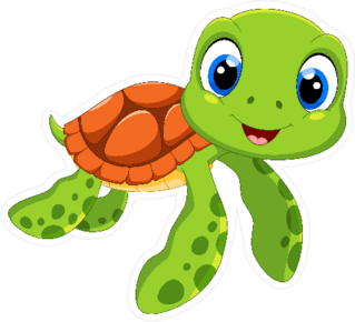 Cute Sea Turtle Cartoon Sticker